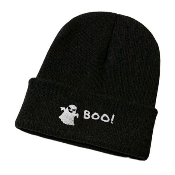 Boo! Embroidered Beanie Hat - Picture 1 of 3